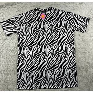 Dressed in LALA Zebra Print Short Sleeve Tee - Black and White
